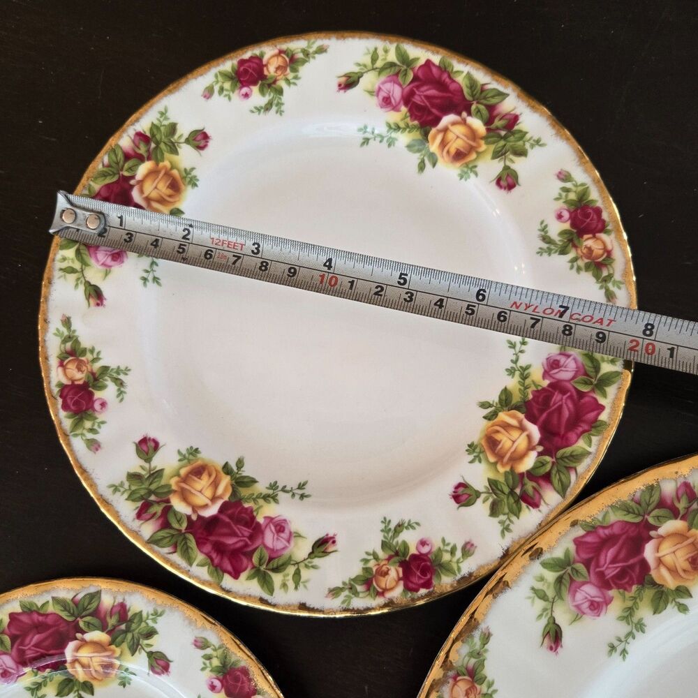 Setting 3 New Royal Albert Old Country Roses Plates England Dinner Salad bread - Picture 6 of 9
